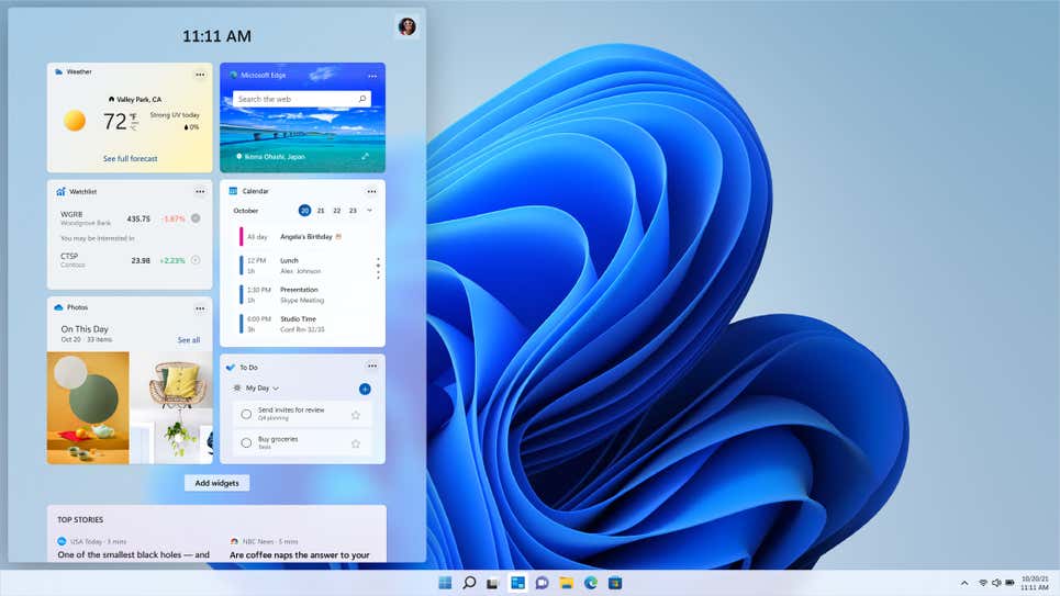 La nueva ventana de widgets de Windows 11 ofrece un aspecto refrescante y totalmente personalizable